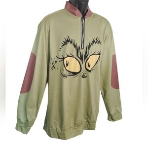 Grinchy‎ Green Pullover with Yellow Eyes Design Sz 2XL